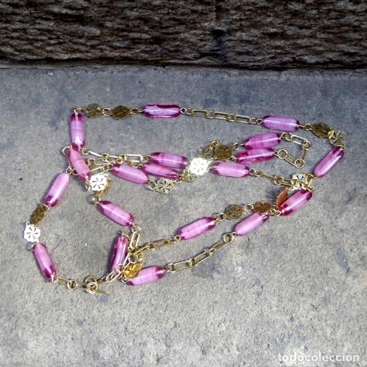 Joyeria: Collar vintage de piedras rosas - Foto 2
