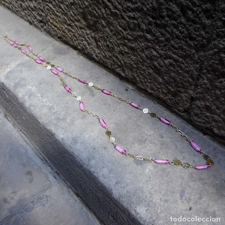 Joyeria: Collar vintage de piedras rosas - Foto 3