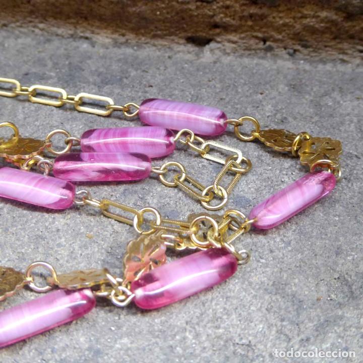 Joyeria: Collar vintage de piedras rosas - Foto 1
