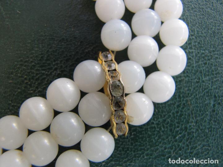 Joyeria: 24.- Collar cuentas de cristal blanco. - Foto 3