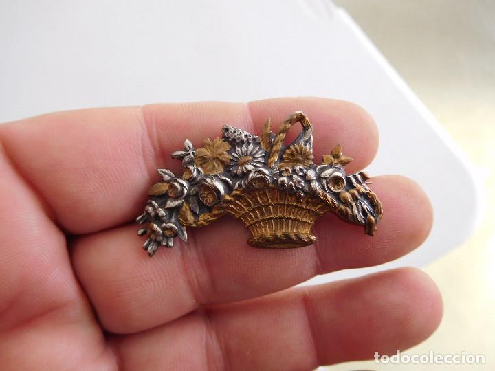 Joyeria: Broche antiguo cesto de flores - Foto 1