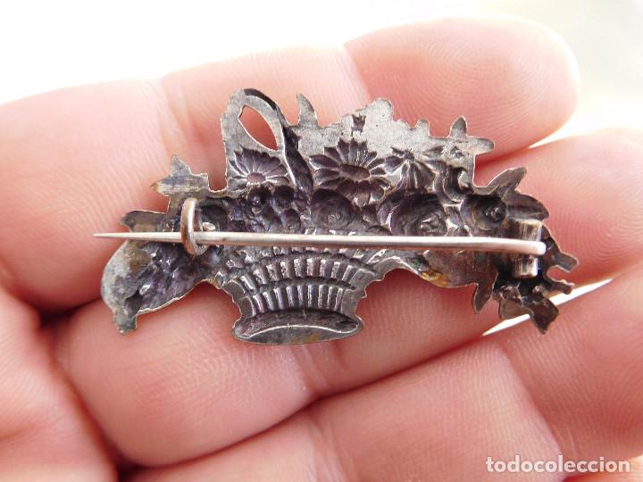 Joyeria: Broche antiguo cesto de flores - Foto 5