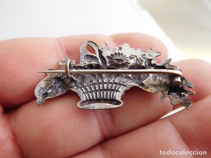 Joyeria: Broche antiguo cesto de flores - Foto 6