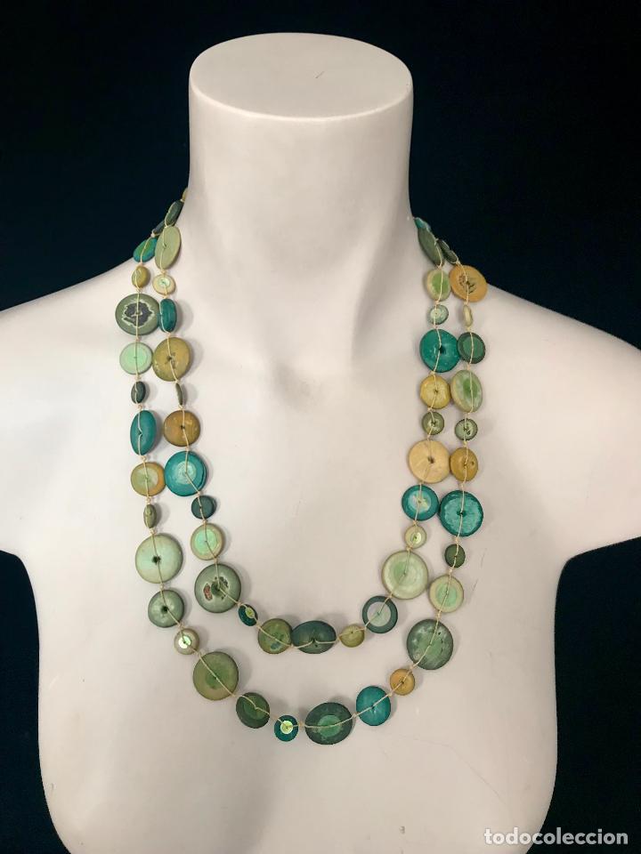 Joyeria: Collar de madera en distintos tonos de verde - Foto 1