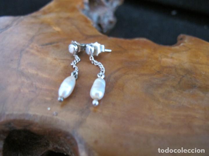 Joyeria: Pendientes de plata con perlitas - Foto 3