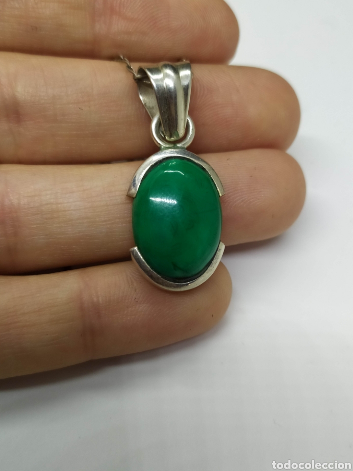 Joyeria: Colgante de Malaquita y plata. - Foto 5