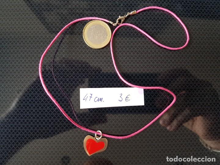 Joyeria: Colgante en forma de coraz&oacute;n con cord&oacute;n rosa - Foto 1
