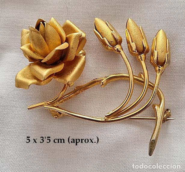 Joyeria: BROCHE VINTAGE ROSA CON CAPULLOS - Foto 1