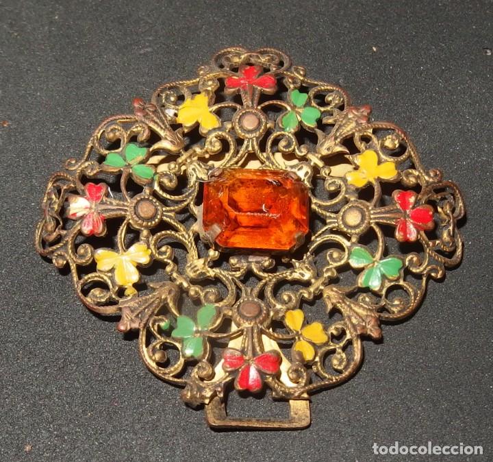 Gioielleria: BROCHE O SIMILAR CON PIEDRA COLOR JADE,BROCHE PARA CINTUR&Oacute;N,A&Ntilde;OS 50 &Oacute; 60