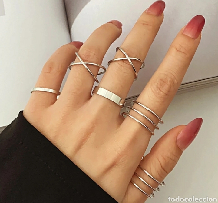 Joyeria: Conjunto de anillos Plateados ENV&Iacute;O GRATIS!! - Foto 1