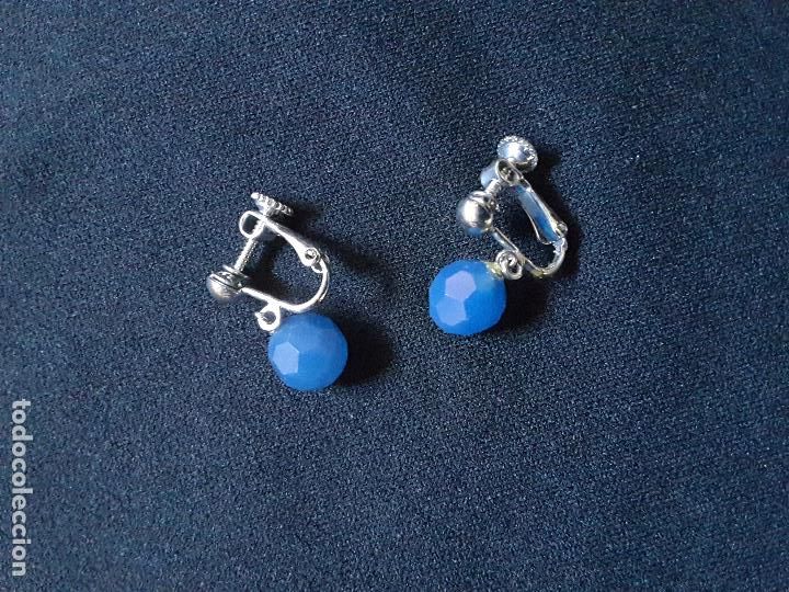 Joyeria: Pendientes, plateados, con &aacute;gatas azules - Foto 1