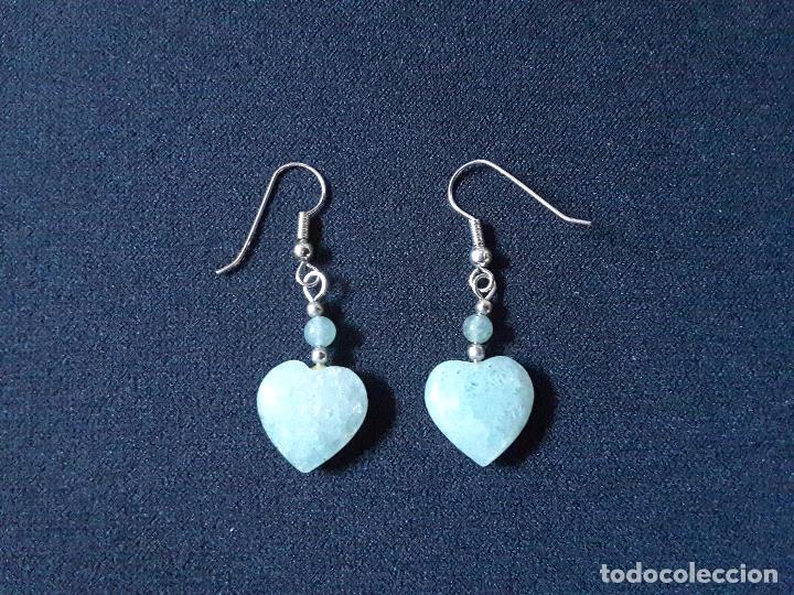 Joyeria: Pendientes coraz&oacute;n en verde claro - Foto 1