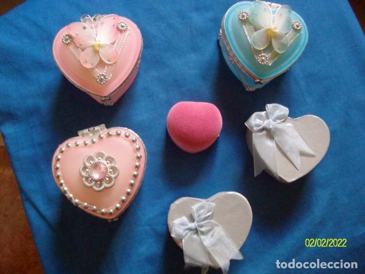 Joyeria: 6 ESTUCHES JOYEROS FORMA CORAZON CORAZONES VACIOS - Foto 1