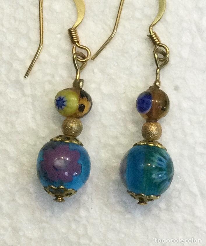 Joyeria: Pendientes en vidrio de Murano con murrinas. NUEVOS