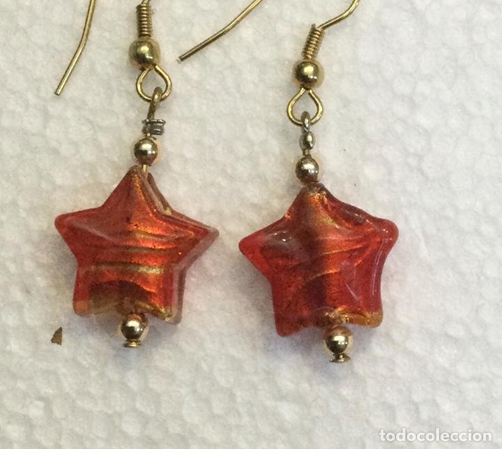 Joyeria: Pendientes en vidrio de Murano con hoja de oro. NUEVOS