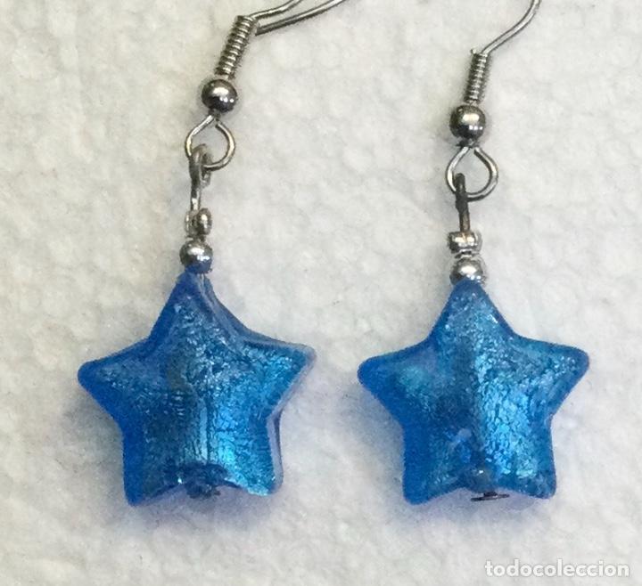 Joyeria: Pendientes en vidrio de Murano con hoja de plata. NUEVOS