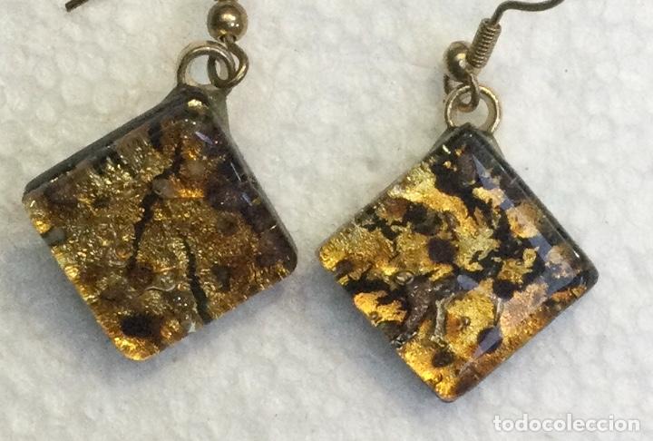 Joyeria: Pendientes en vidrio de Murano con hoja de oro. NUEVOS