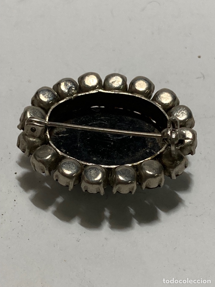 Joyeria: Broche antiguo piedra oval negra - Foto 3