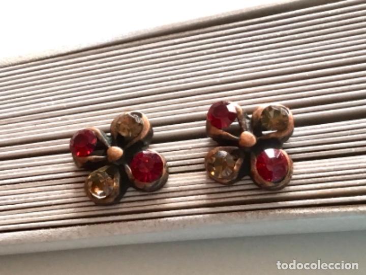Joyeria: PENDIENTES FRANCESES DE COBRE CON CRISTAL GRANATE Y GRIS - Foto 1