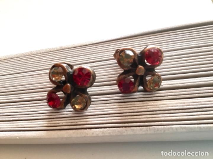 Joyeria: PENDIENTES FRANCESES DE COBRE CON CRISTAL GRANATE Y GRIS - Foto 2