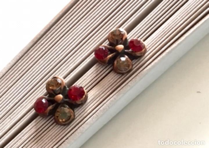 Joyeria: PENDIENTES FRANCESES DE COBRE CON CRISTAL GRANATE Y GRIS - Foto 3