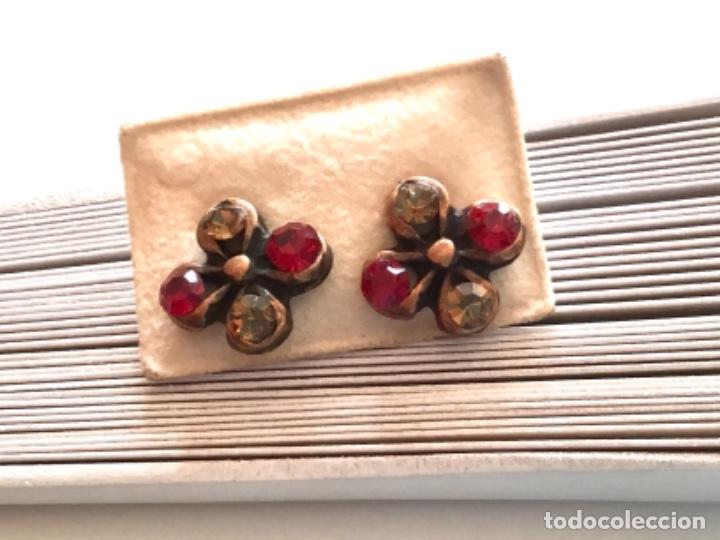Joyeria: PENDIENTES FRANCESES DE COBRE CON CRISTAL GRANATE Y GRIS - Foto 4