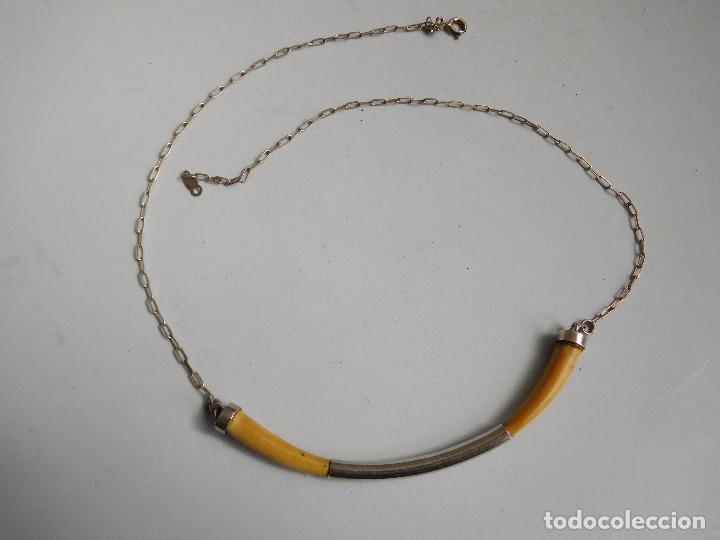 Joyeria: Collar vintage de plata y marfil - Foto 1