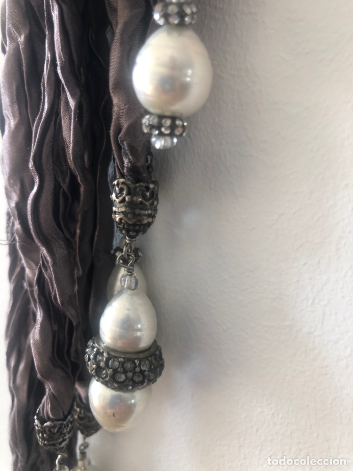 Joyeria: Collar de perlas y seda china. Hecho a mano - Foto 5