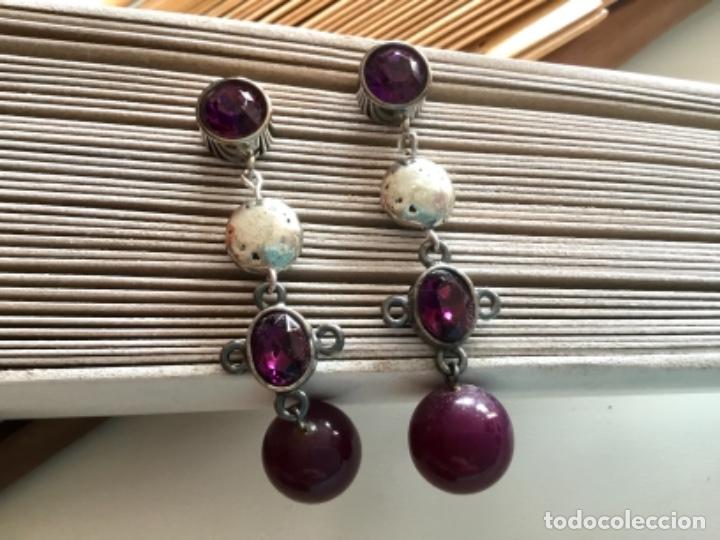 Joyeria: PENDIENTES DE CRISTAL LILA Y MALVA. PRESI&Oacute;N - Foto 1