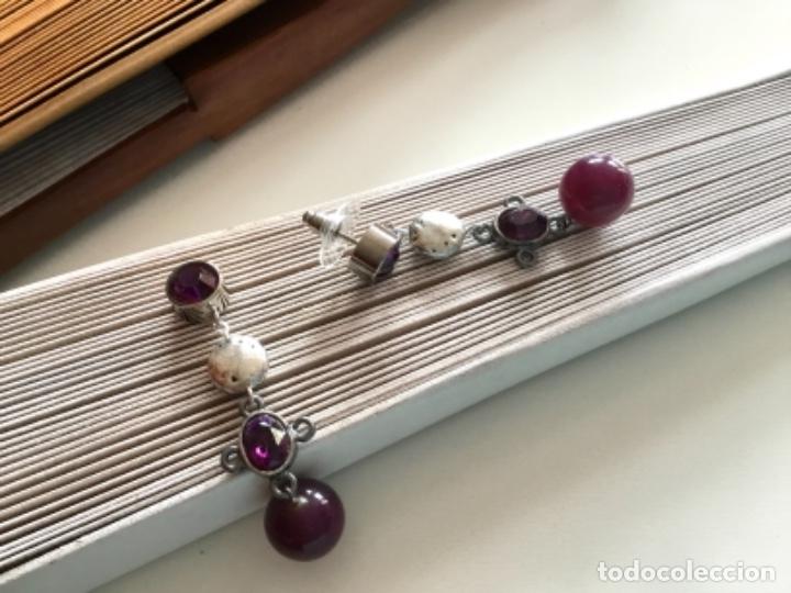 Joyeria: PENDIENTES DE CRISTAL LILA Y MALVA. PRESI&Oacute;N - Foto 2