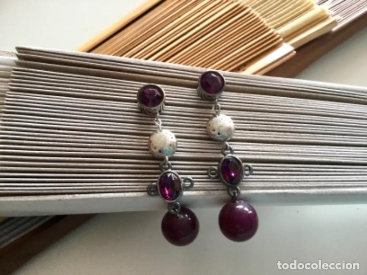 Joyeria: PENDIENTES DE CRISTAL LILA Y MALVA. PRESI&Oacute;N - Foto 4