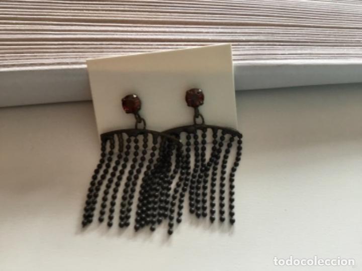 Joyeria: PENDIENTES DE BRONCE CON FLECO. CRISTAL &Aacute;MBAR. PRESI&Oacute;N - Foto 1