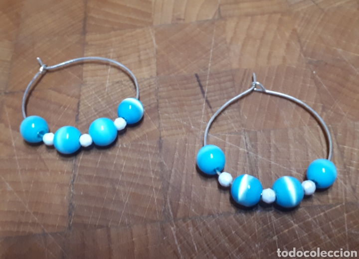 Gioielleria: Pendientes aros cuentas azules de Janil