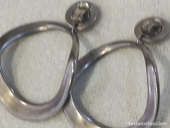 Joyeria: PENDIENTES-ARILLA (SUPER-GRANDE) irregular plateada - Foto 2