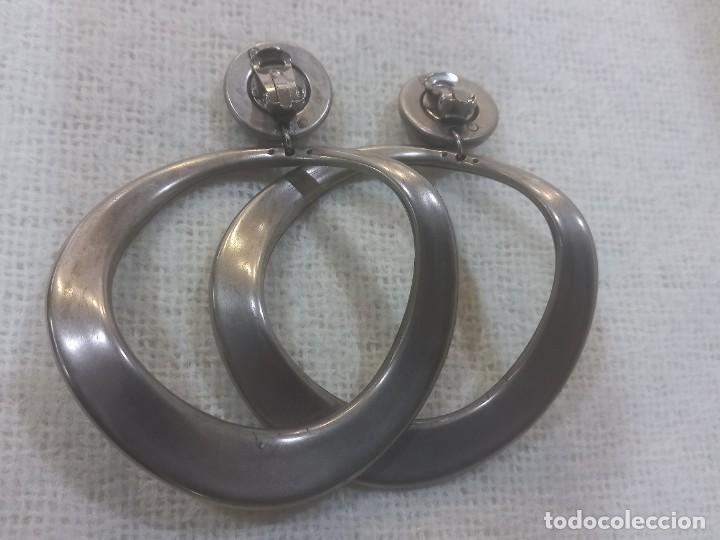 Joyeria: PENDIENTES-ARILLA (SUPER-GRANDE) irregular plateada - Foto 6