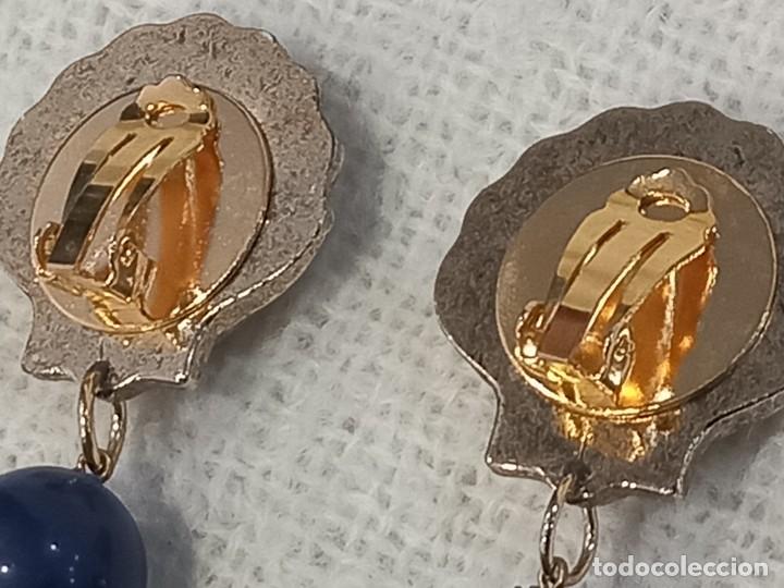 Joyeria: PENDIENTES (n&aacute;uticos) CONCHA BOLA AZUL - Foto 4
