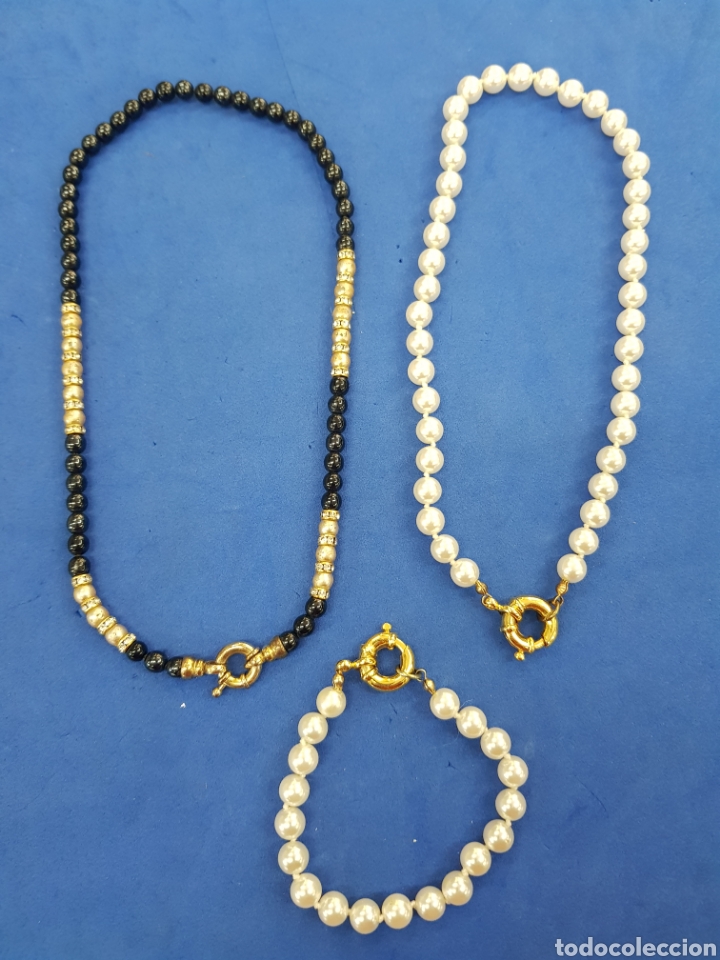Joyeria: Lote 2 collares y 1 pulsera de perlas - Foto 1