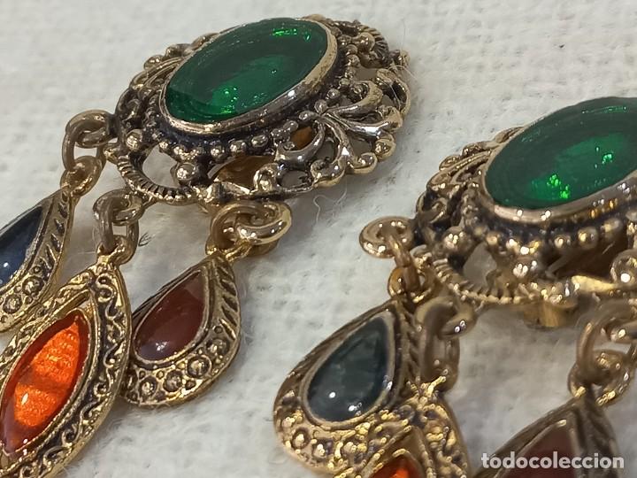Joyeria: PENDIENTES (BOT&Oacute;N-VERDE) COLGANTES COLORES - Foto 6