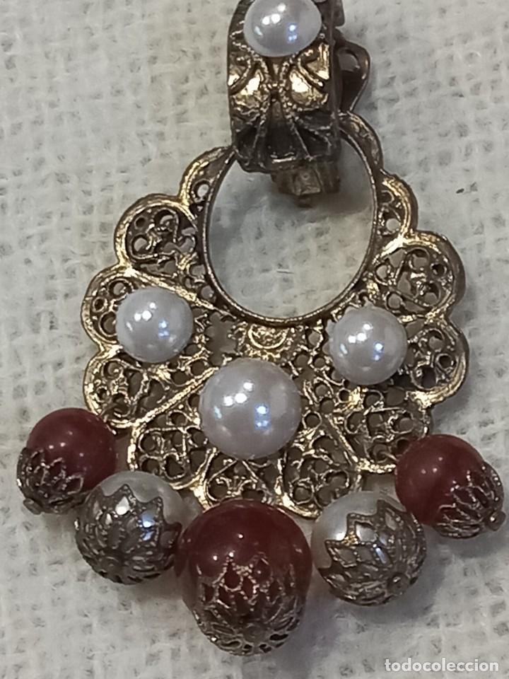 Joyeria: PENDIENTES (ISABELINOS) ARILLA perlas-bolas marr&oacute;n - Foto 2