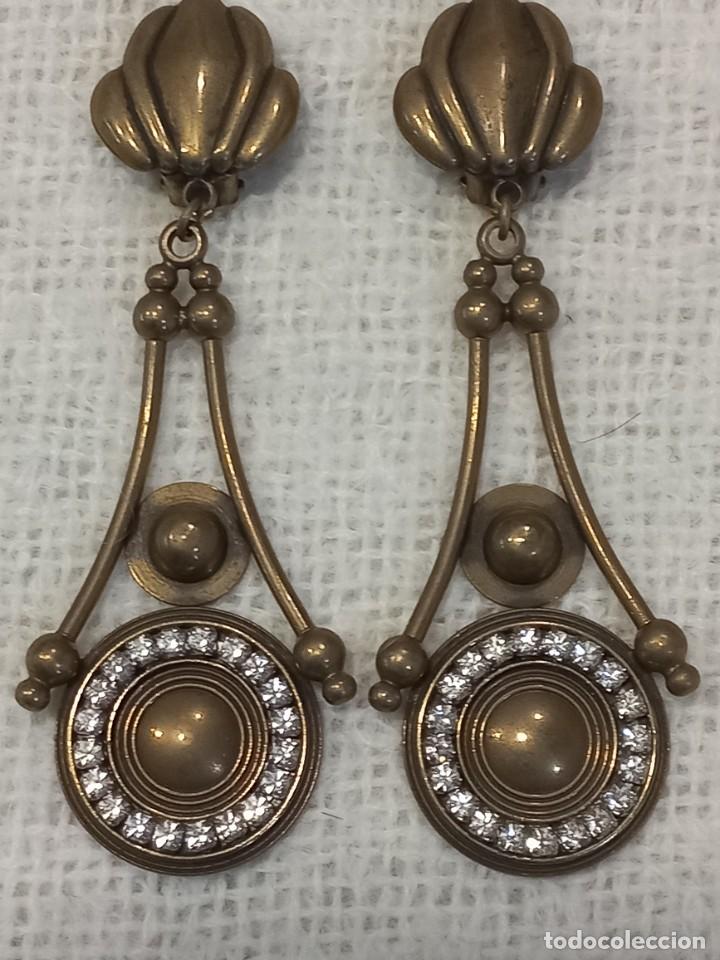 Joyeria: PENDIENTES (PENDULO) LAT&Oacute;N ENVEJECIDO-CRISTAL - Foto 1