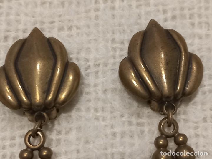 Joyeria: PENDIENTES (PENDULO) LAT&Oacute;N ENVEJECIDO-CRISTAL - Foto 2