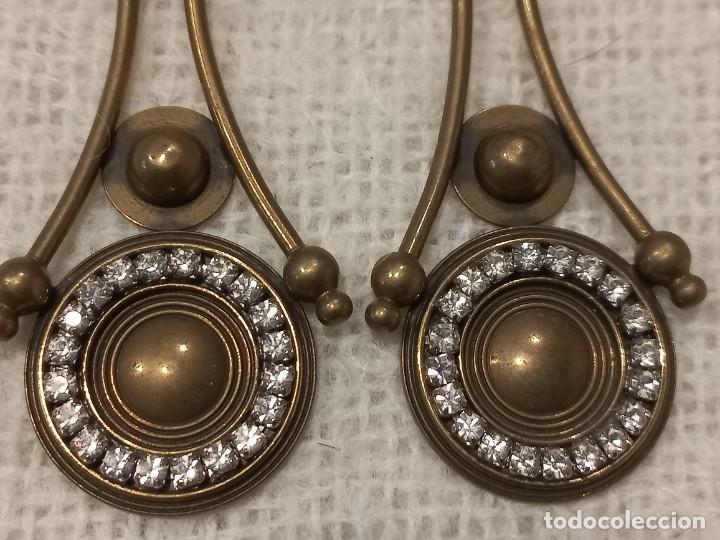Joyeria: PENDIENTES (PENDULO) LAT&Oacute;N ENVEJECIDO-CRISTAL - Foto 3