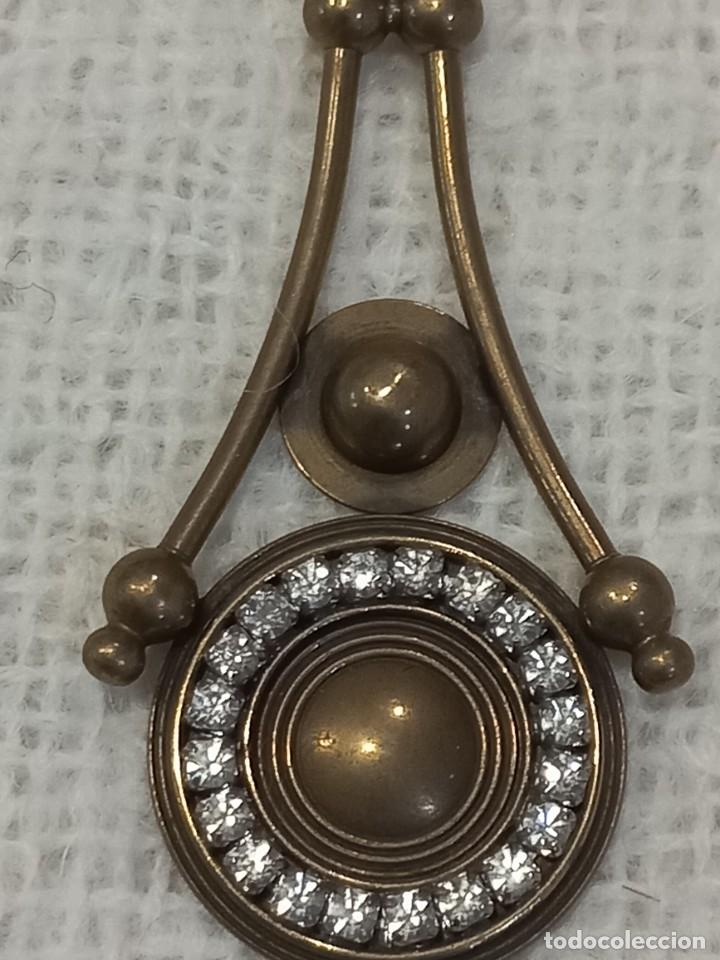 Joyeria: PENDIENTES (PENDULO) LAT&Oacute;N ENVEJECIDO-CRISTAL - Foto 4