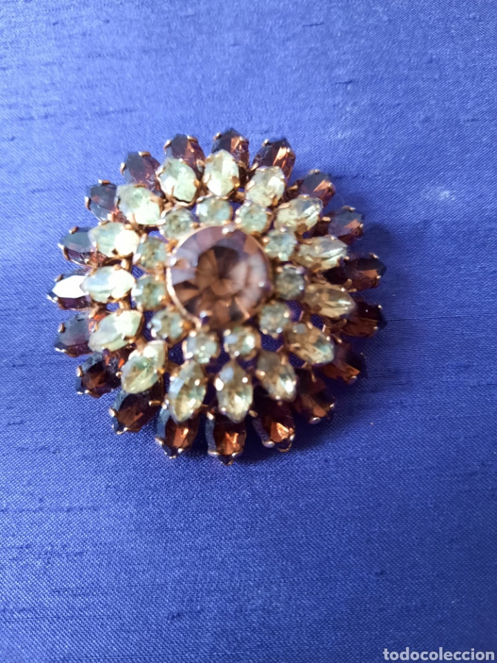 Jewelry: Broche cristal tallado simula cardo o boton charro muy antiguo