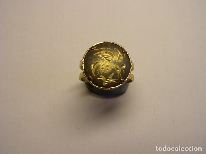 Joyeria: Bonito anillo, damasquinado toledano en oro. - Foto 3