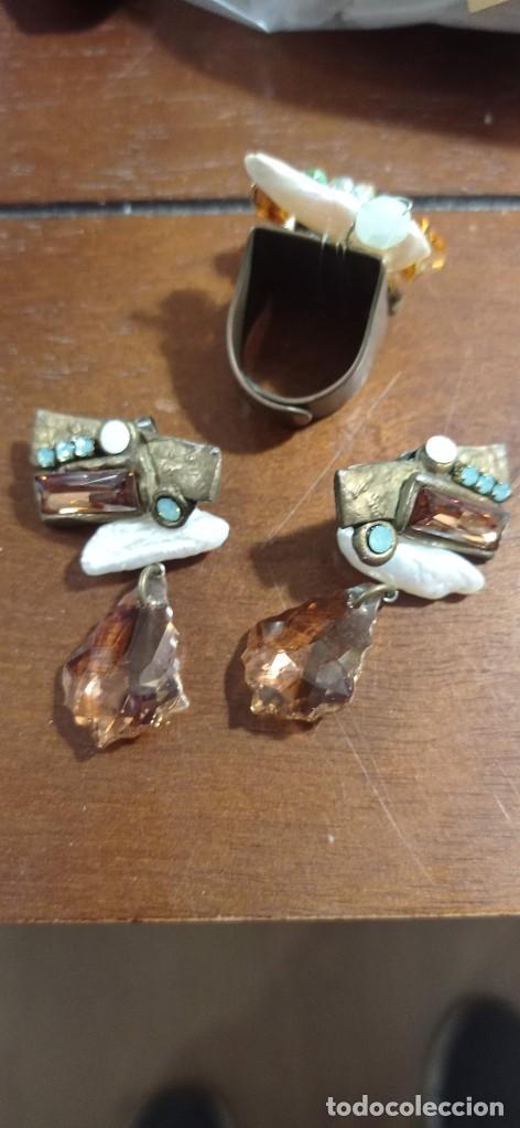 Joyeria: LOTE SORTIJA Y PENDIENTES VINTAGE - Foto 2