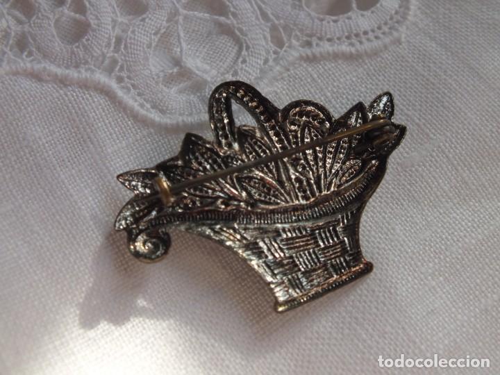 Joyeria: BROCHE VINTAGE CESTA CON PEDRER&Iacute;A - Foto 5