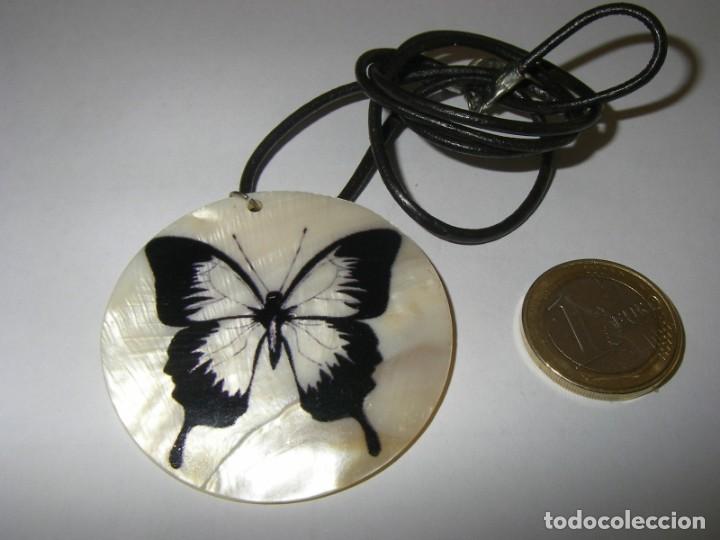 Joyeria: Medall&oacute;n de nacar con impresi&oacute;n de Mariposa - Foto 1