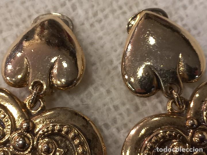 Joyeria: PENDIENETES LARGOS (CORAZ&Oacute;N-LABRADO) dorado - Foto 2
