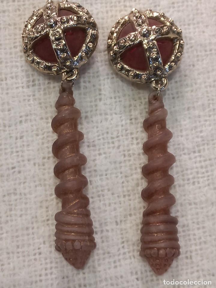 Joyeria: PENDIENTES (PIRUL&Iacute;) PASTA-MARR&Oacute;N - Foto 1